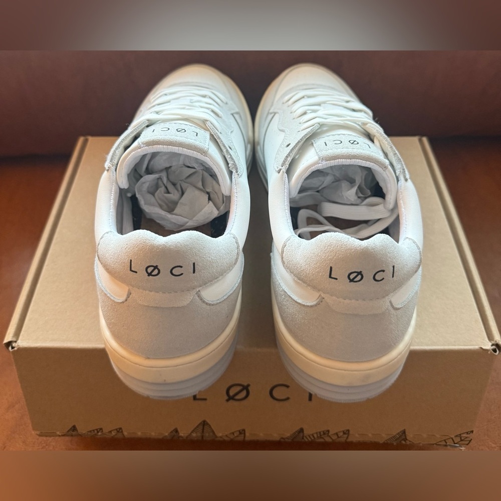 LØCI Atom Vegan Sneakers White Grey Cream Men 8.5–9 Women 11.5–12 EU 42 NWB - Picture 5 of 9